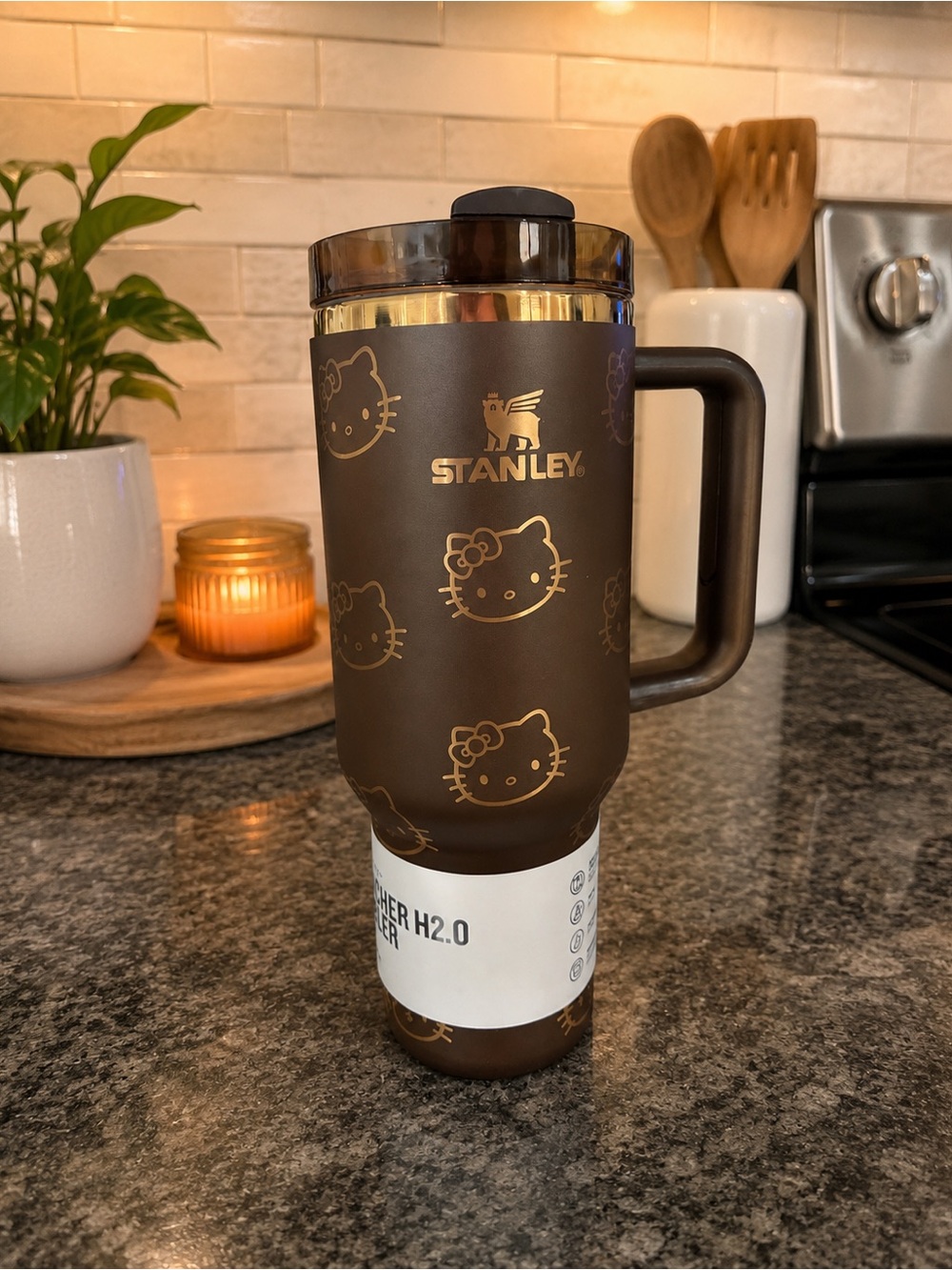 Stanley Brown and Gold Circular Travel Mug Lid